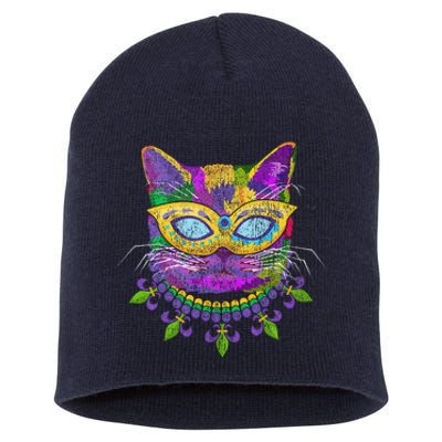 Cat Mardi Gras Short Acrylic Beanie