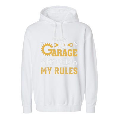 Cole My Garage My Tools My Rules Name Cole Garment-Dyed Fleece Hoodie