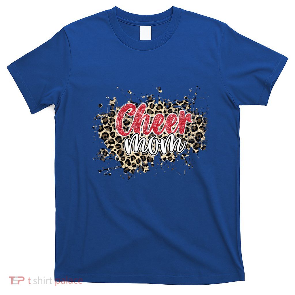 Cheer Mom Gift Leopard Cheetah Print Red Cheer Gift T-Shirt