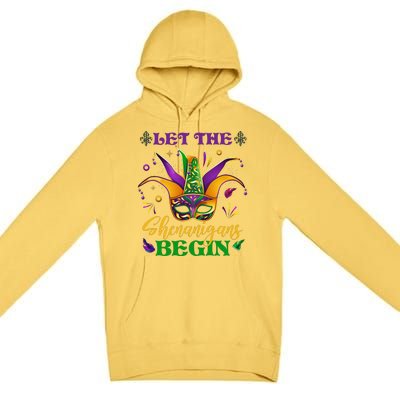 Cute Mardi Gras Mask Let The Shenanigans Begin Premium Pullover Hoodie