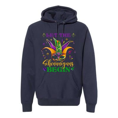 Cute Mardi Gras Mask Let The Shenanigans Begin Premium Hoodie