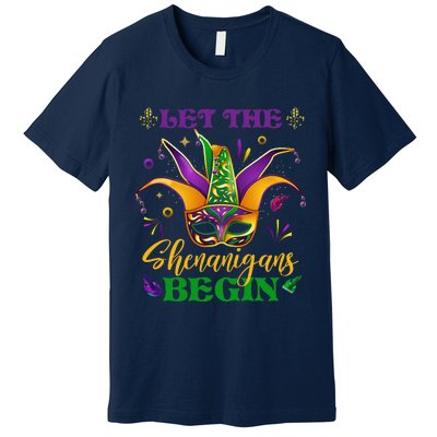 Cute Mardi Gras Mask Let The Shenanigans Begin Premium T-Shirt