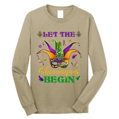 Cute Mardi Gras Mask Let The Shenanigans Begin Long Sleeve Shirt