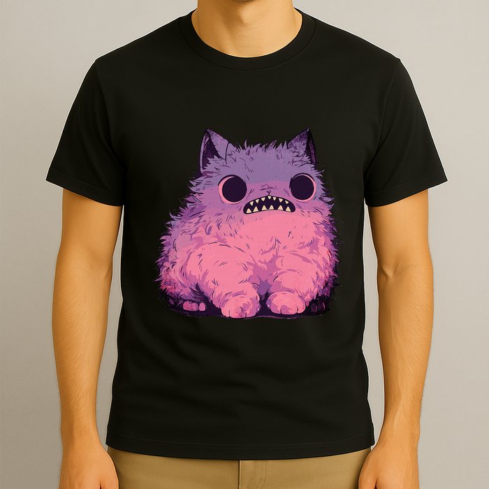 Cat Monster Graphic Kawaii Pastel Goth Anime Aesthetic Goth T-Shirt