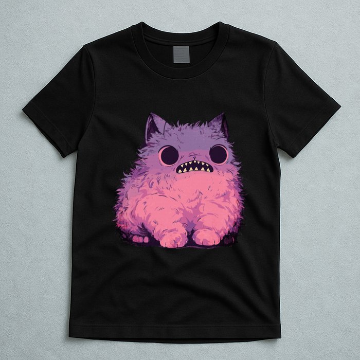 Cat Monster Graphic Kawaii Pastel Goth Anime Aesthetic Goth T-Shirt