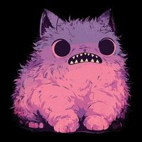 Cat Monster Graphic Kawaii Pastel Goth Anime Aesthetic Goth T-Shirt
