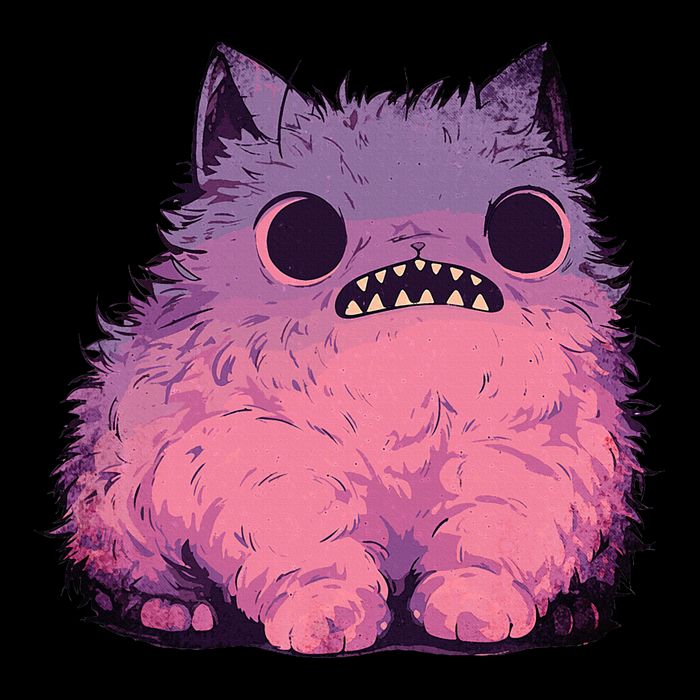 Cat Monster Graphic Kawaii Pastel Goth Anime Aesthetic Goth T-Shirt