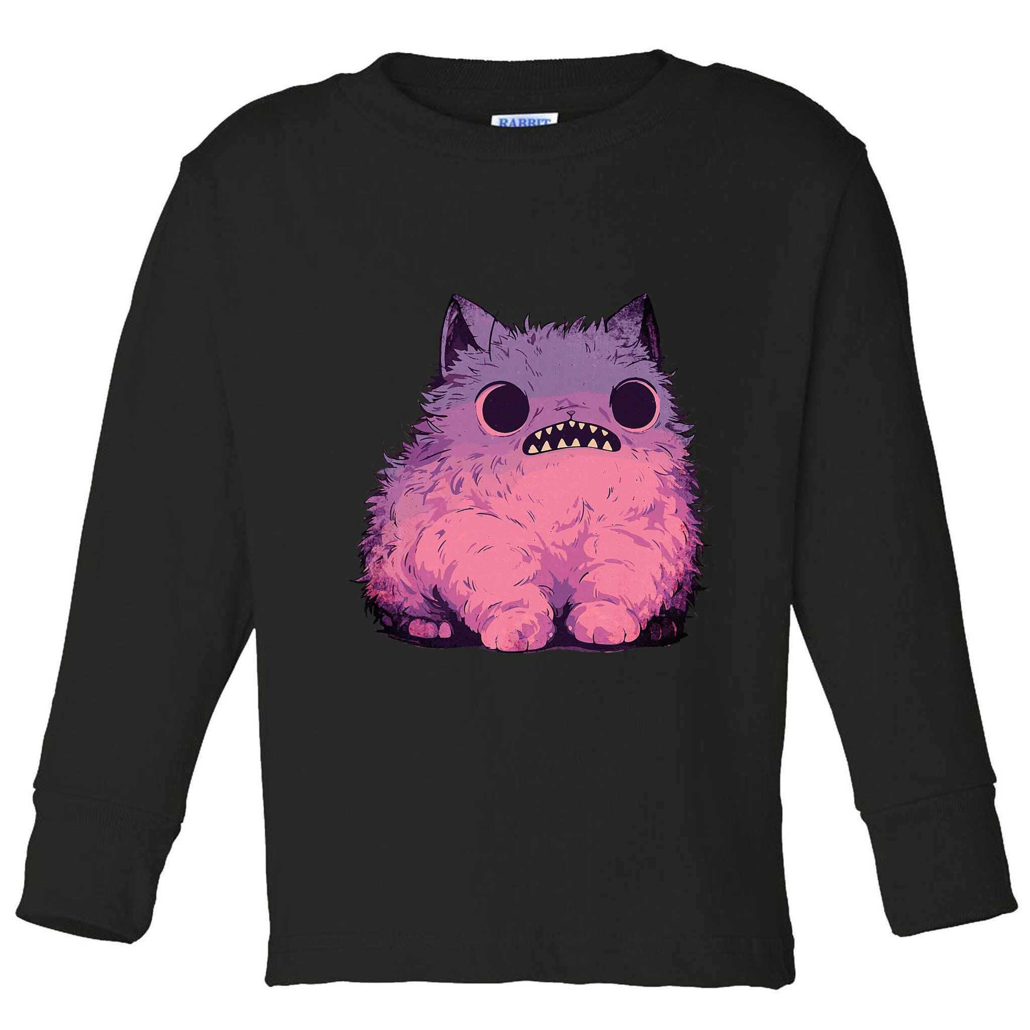 Cat Monster Graphic Kawaii Pastel Goth Anime Aesthetic Goth Toddler Long Sleeve Shirt