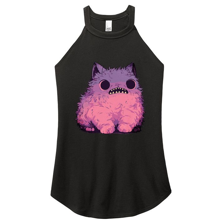 Cat Monster Graphic Kawaii Pastel Goth Anime Aesthetic Goth Women's Perfect Tri Rocker Tank