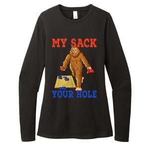 Cornhole Meaningful Gift For Teams Funny Gift Your Hole Is My Goal Funny Gift Womens CVC Long Sleeve Shirt