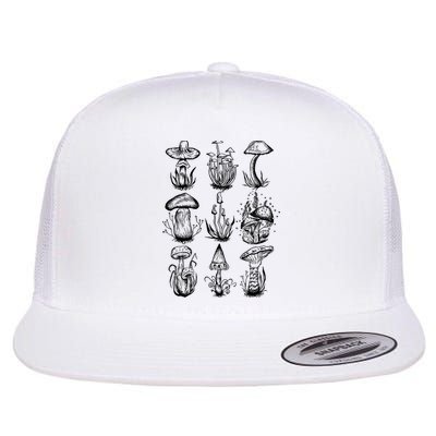 Cottagecore Mushrooms Goblincore Aesthetic Flatbill Hat