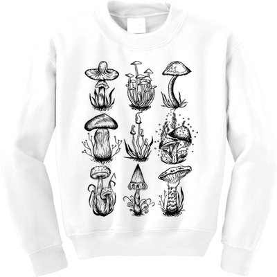 Cottagecore Mushrooms Goblincore Aesthetic Kids Sweatshirt