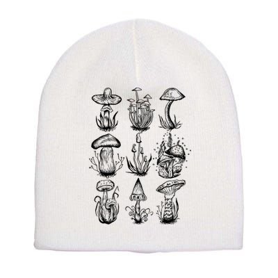 Cottagecore Mushrooms Goblincore Aesthetic Short Acrylic Beanie