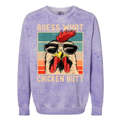 Chicken Meme Guess What Chicken Butt Colorblast Crewneck Sweatshirt