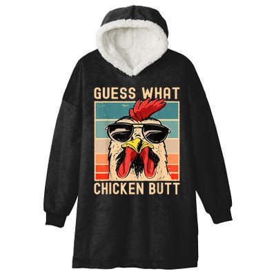 Chicken Meme Guess What Chicken Butt Hooded Wearable Blanket