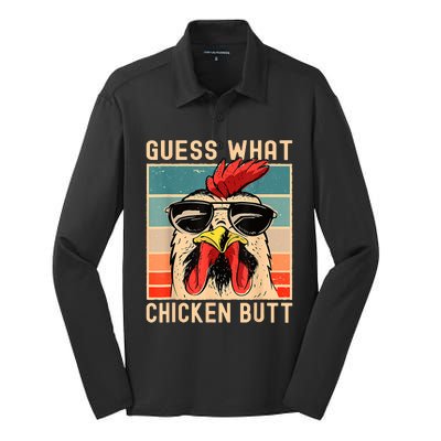 Chicken Meme Guess What Chicken Butt Silk Touch Performance Long Sleeve Polo