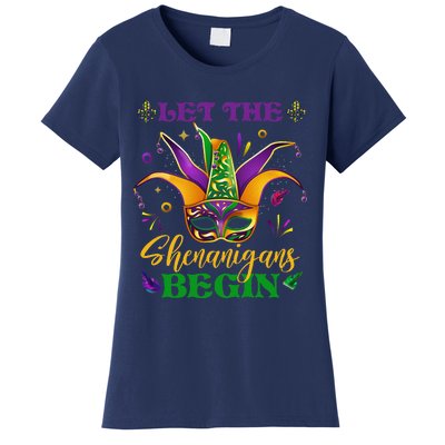 Cute Mardi Gras Mask Let The Shenanigans Begin Women's T-Shirt