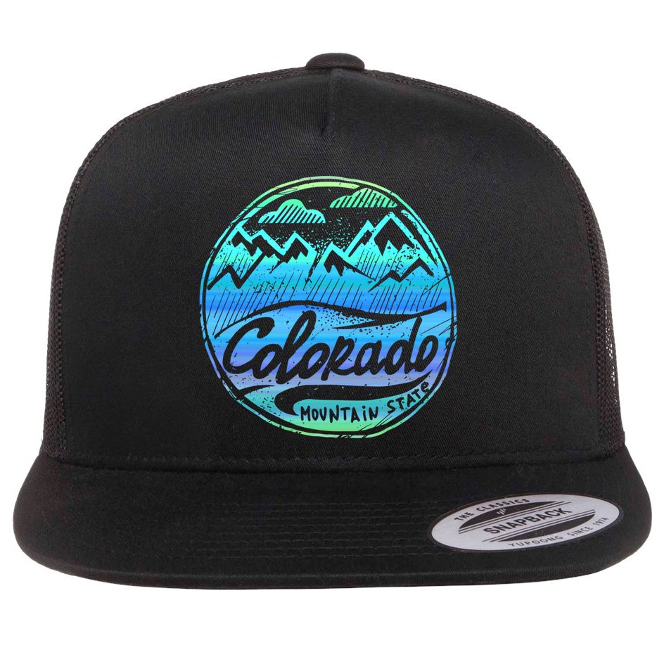 Colorado Mountains Gift Funny Enjoy Colorado Gift Flat Bill Trucker Hat