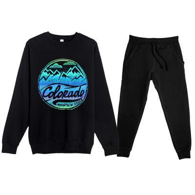 Colorado Mountains Gift Funny Enjoy Colorado Gift Premium Crewneck Sweatsuit Set