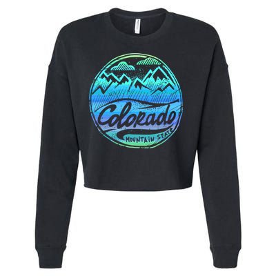 Colorado Mountains Gift Funny Enjoy Colorado Gift Cropped Pullover Crew