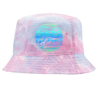 Colorado Mountains Gift Funny Enjoy Colorado Gift Tie-Dyed Bucket Hat