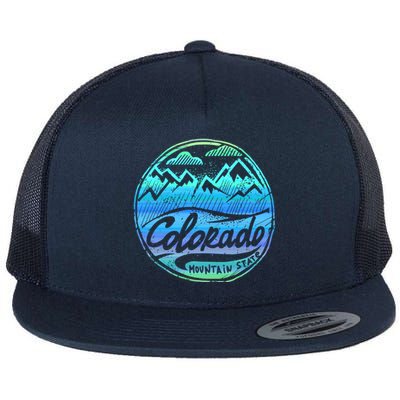 Colorado Mountains Gift Funny Enjoy Colorado Gift Flat Bill Trucker Hat