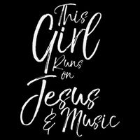 Christian Musician Gift This Girl Runs On Jesus & Music Bucket Hat