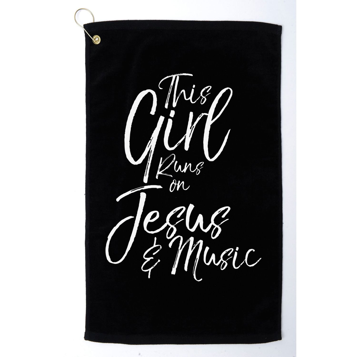 Christian Musician Gift This Girl Runs On Jesus & Music Golf Towel