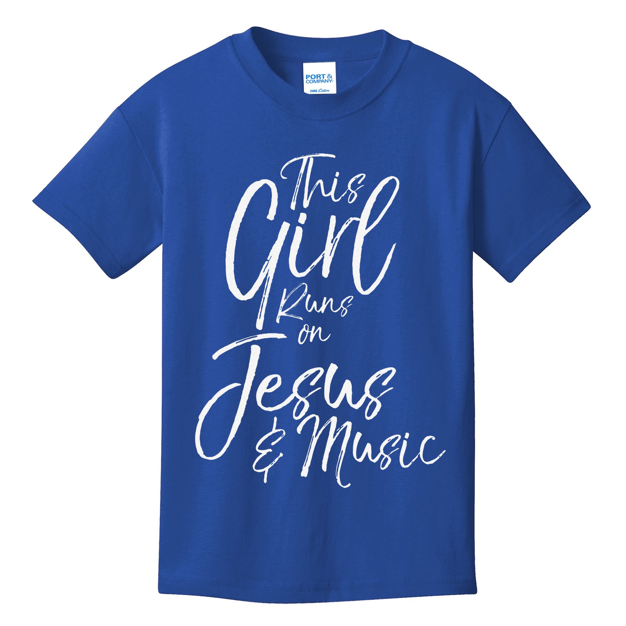 Christian Musician Gift This Girl Runs On Jesus & Music Kids T-Shirt