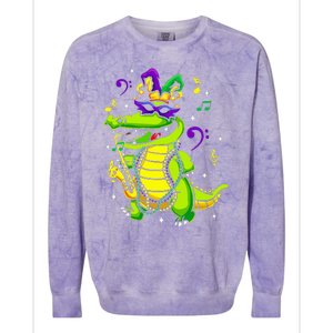 Cute Mardi Gras Alligator Colorblast Crewneck Sweatshirt