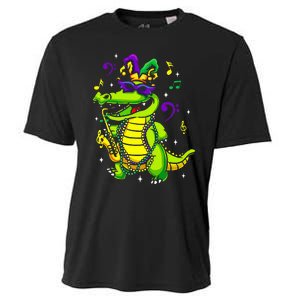 Cute Mardi Gras Alligator Cooling Performance Crew T-Shirt