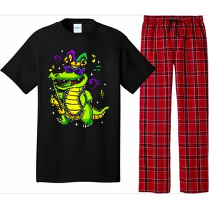 Cute Mardi Gras Alligator Pajama Set