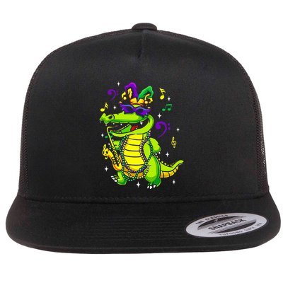 Cute Mardi Gras Alligator Flatbill Hat