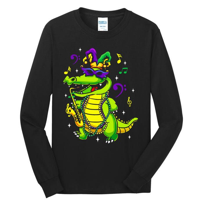 Cute Mardi Gras Alligator Tall Long Sleeve T-Shirt