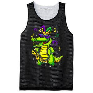 Cute Mardi Gras Alligator Mesh Reversible Basketball Jersey Tank