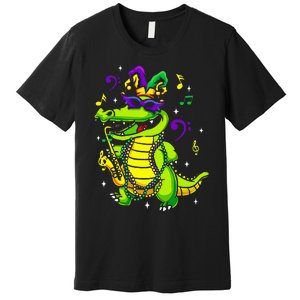 Cute Mardi Gras Alligator Premium T-Shirt