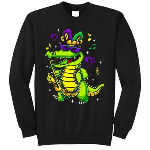 Cute Mardi Gras Alligator Tall Sweatshirt