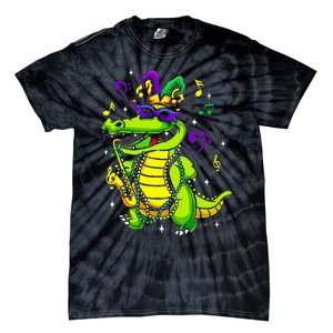 Cute Mardi Gras Alligator Tie-Dye T-Shirt