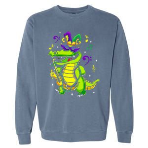 Cute Mardi Gras Alligator Garment-Dyed Sweatshirt