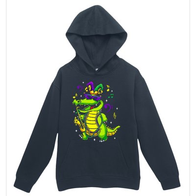 Cute Mardi Gras Alligator Urban Pullover Hoodie