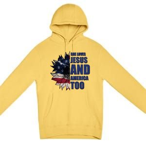 Christian Meaningful Gift America Sunflower Gift Premium Pullover Hoodie