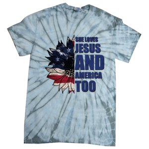 Christian Meaningful Gift America Sunflower Gift Tie-Dye T-Shirt