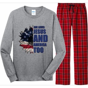 Christian Meaningful Gift America Sunflower Gift Long Sleeve Pajama Set