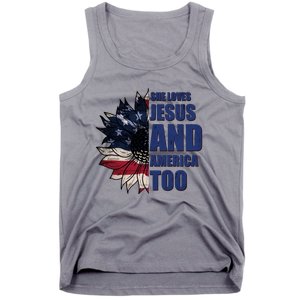 Christian Meaningful Gift America Sunflower Gift Tank Top