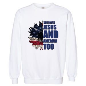 Christian Meaningful Gift America Sunflower Gift Garment-Dyed Sweatshirt