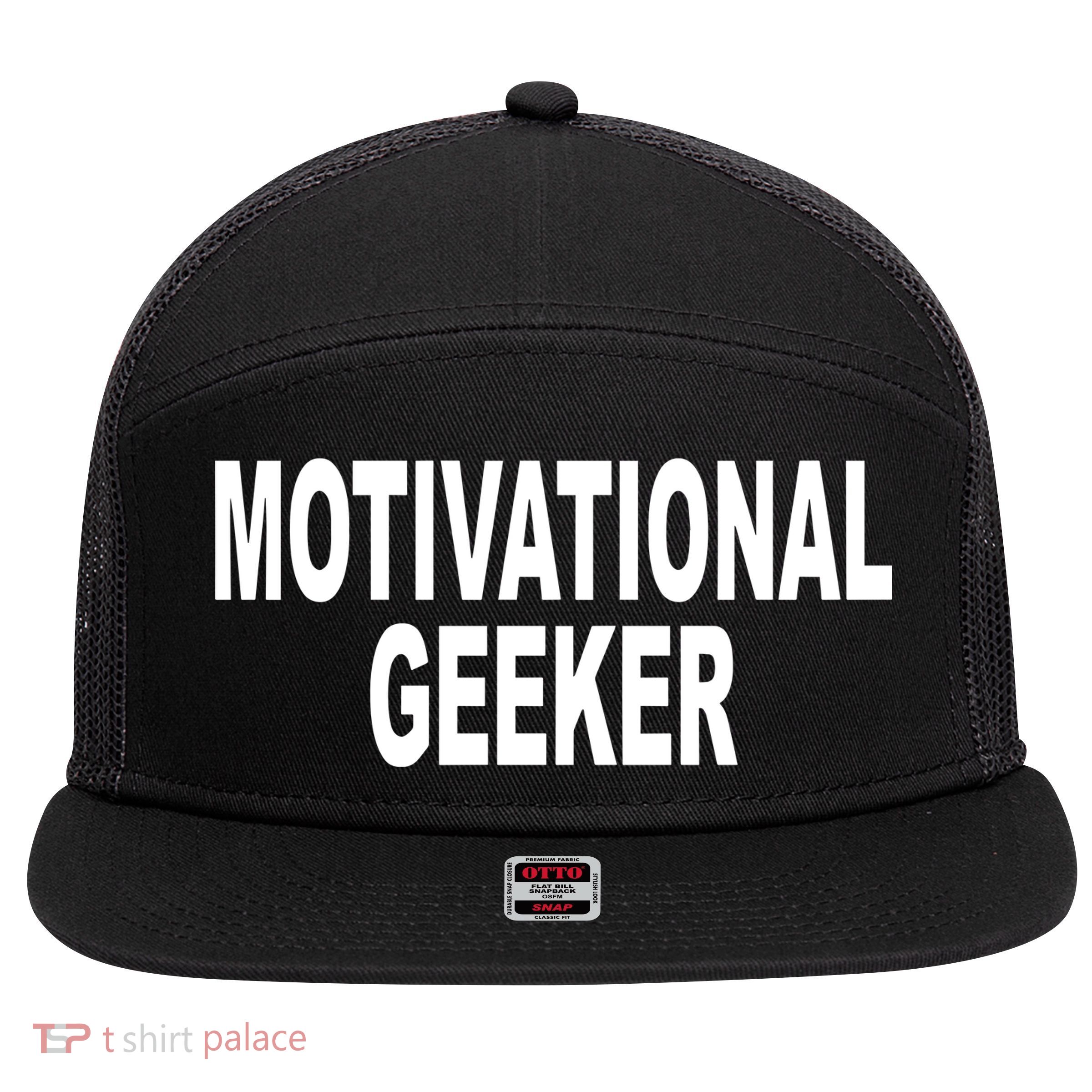 Cr1tter Motivational Geeker 7 Panel Mesh Trucker Snapback Hat