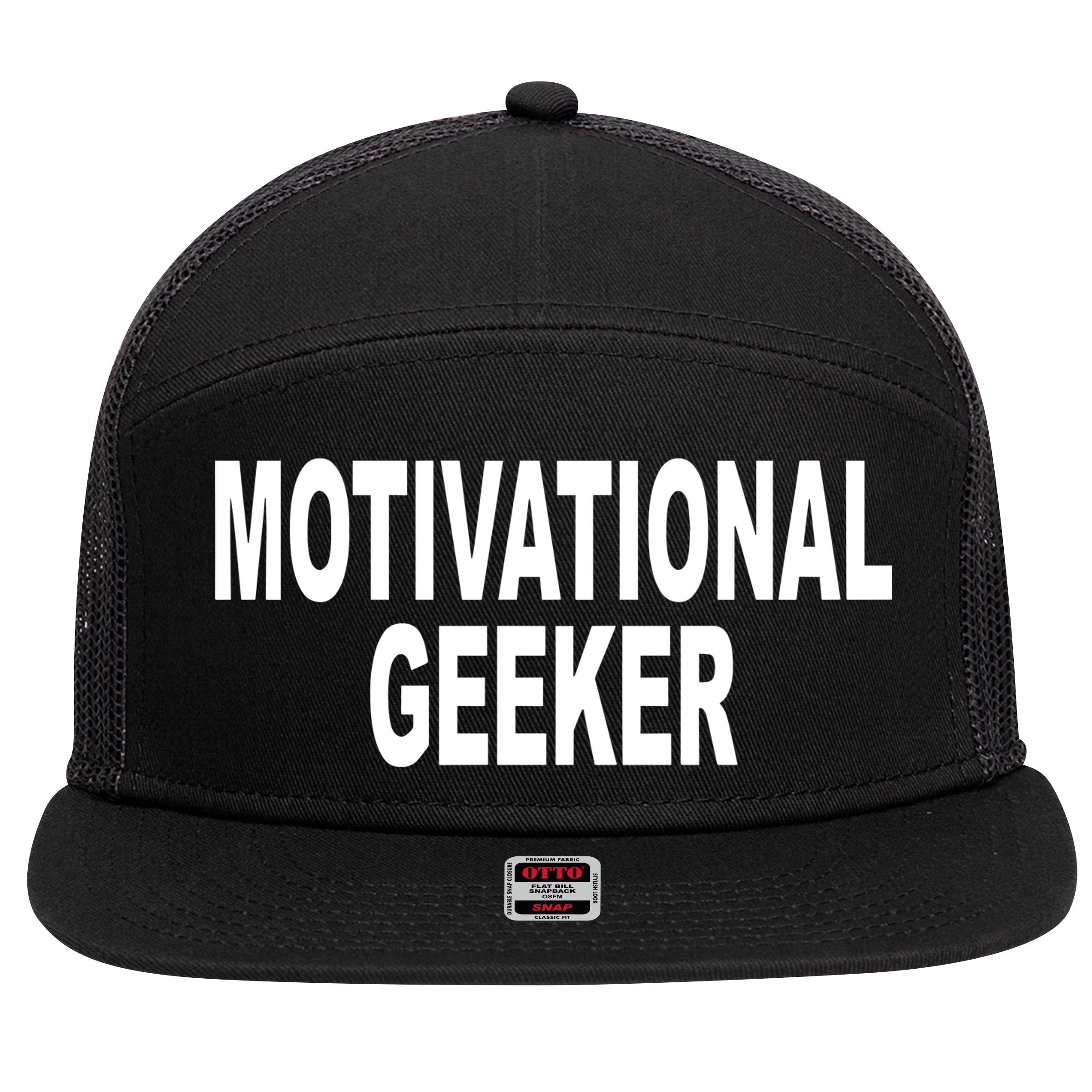 Cr1tter Motivational Geeker 7 Panel Mesh Trucker Snapback Hat