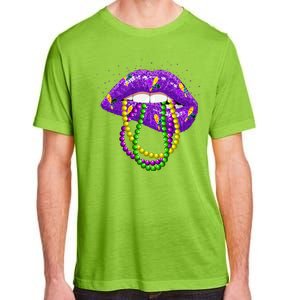 Cool Mardi Gras Glitter Lips Adult ChromaSoft Performance T-Shirt