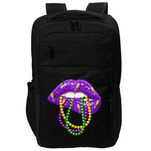 Cool Mardi Gras Glitter Lips Impact Tech Backpack