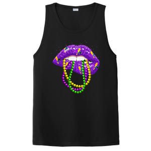 Cool Mardi Gras Glitter Lips PosiCharge Competitor Tank